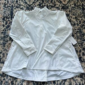 NWT Athleta 3/4 Zip Poplin Top Sz L